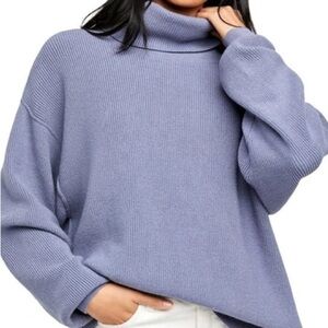 Free People Softly Structured Knit Turtleneck Sweater Cloud